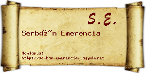 Serbán Emerencia névjegykártya